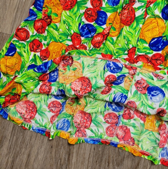 Vintage Candy Floss Fruits Print Pin Up Rockabilly Dress Kawaii Kitsch 50's XS/S - Picture 6 of 16